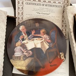 Norman Rockwell , Edwin M Knowles China Plate , 8.5” 