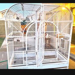 Double parrot macaw bird cage on wheels Same as pictured as the one on amazon exactly , so you can see that the price has been basically cut in half !