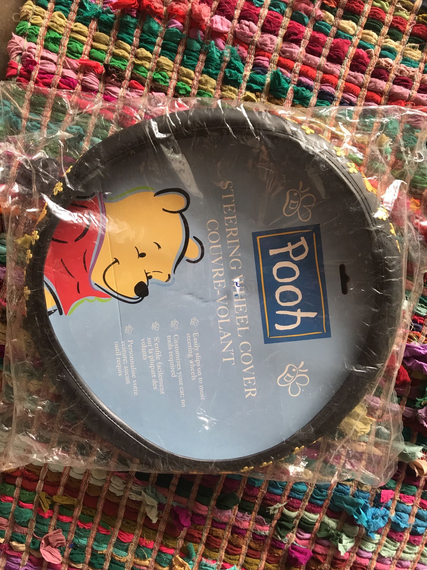 Winnie the pool steering wheel cover small car