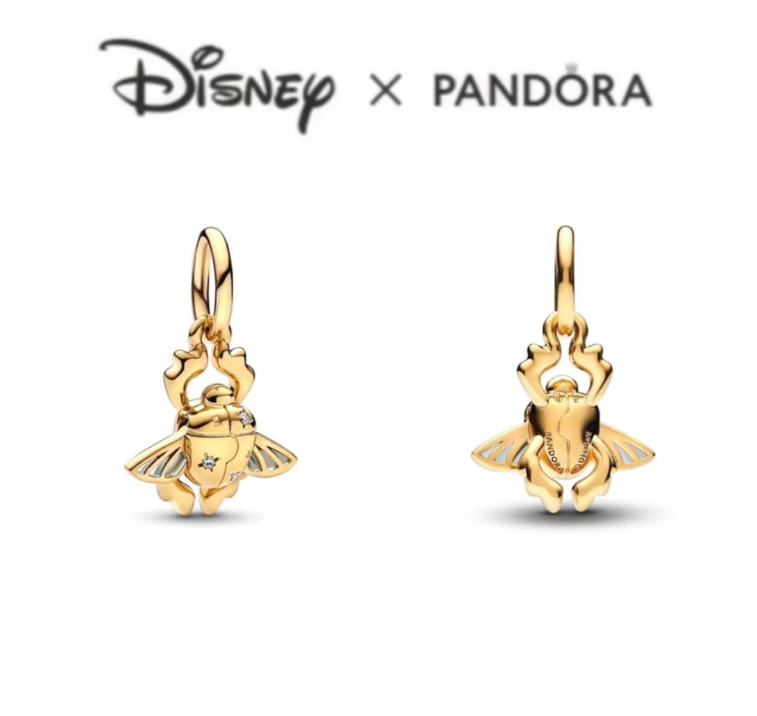 PANDORA Disney Aladdin Scarab Beetle Dangle Charm w/box