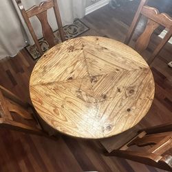 Vintage Rustic Solid Wood Dining Set