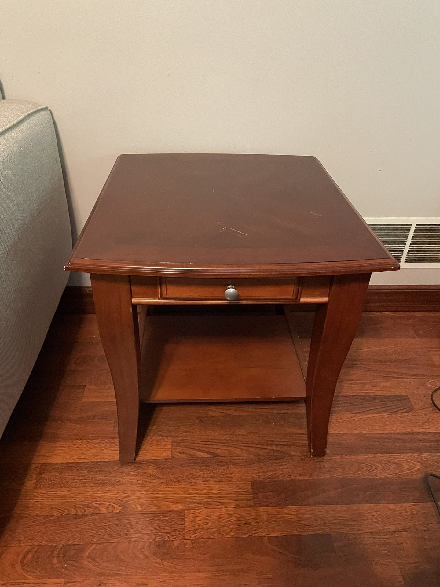 Brown wooden side table