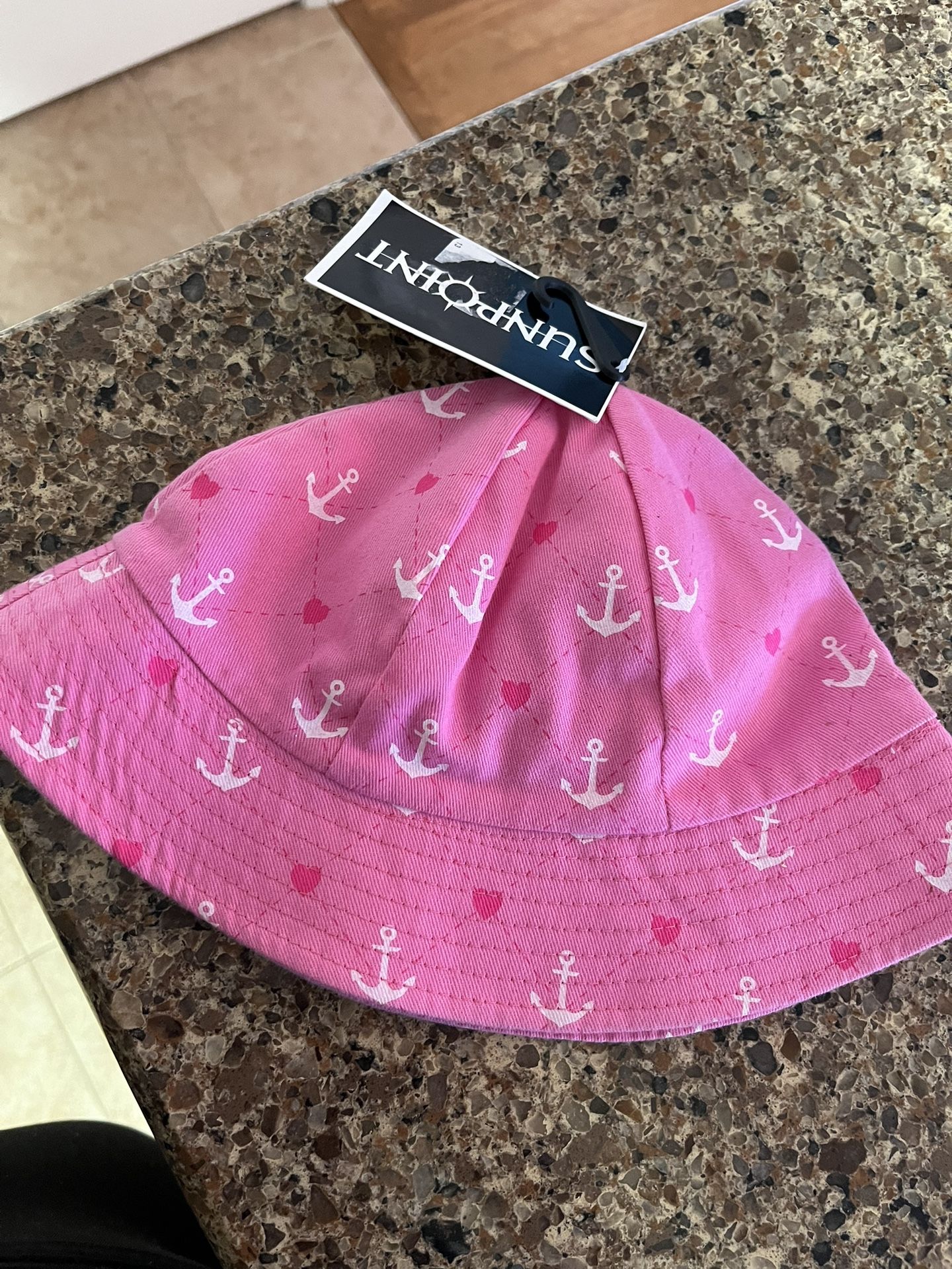 new pink anchor sun hat sunpoint brand toddler size 