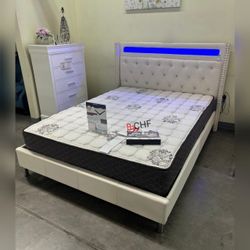 LED Queen Size Bed Frame  - Mattress Sold Separately 