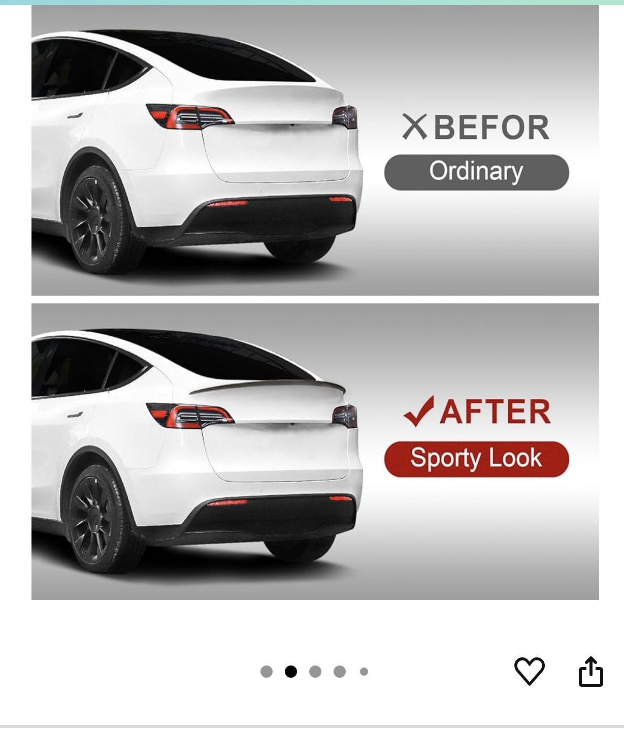 Rear Carbon Fiber Spoiler For Tesla Y. 2020-2024