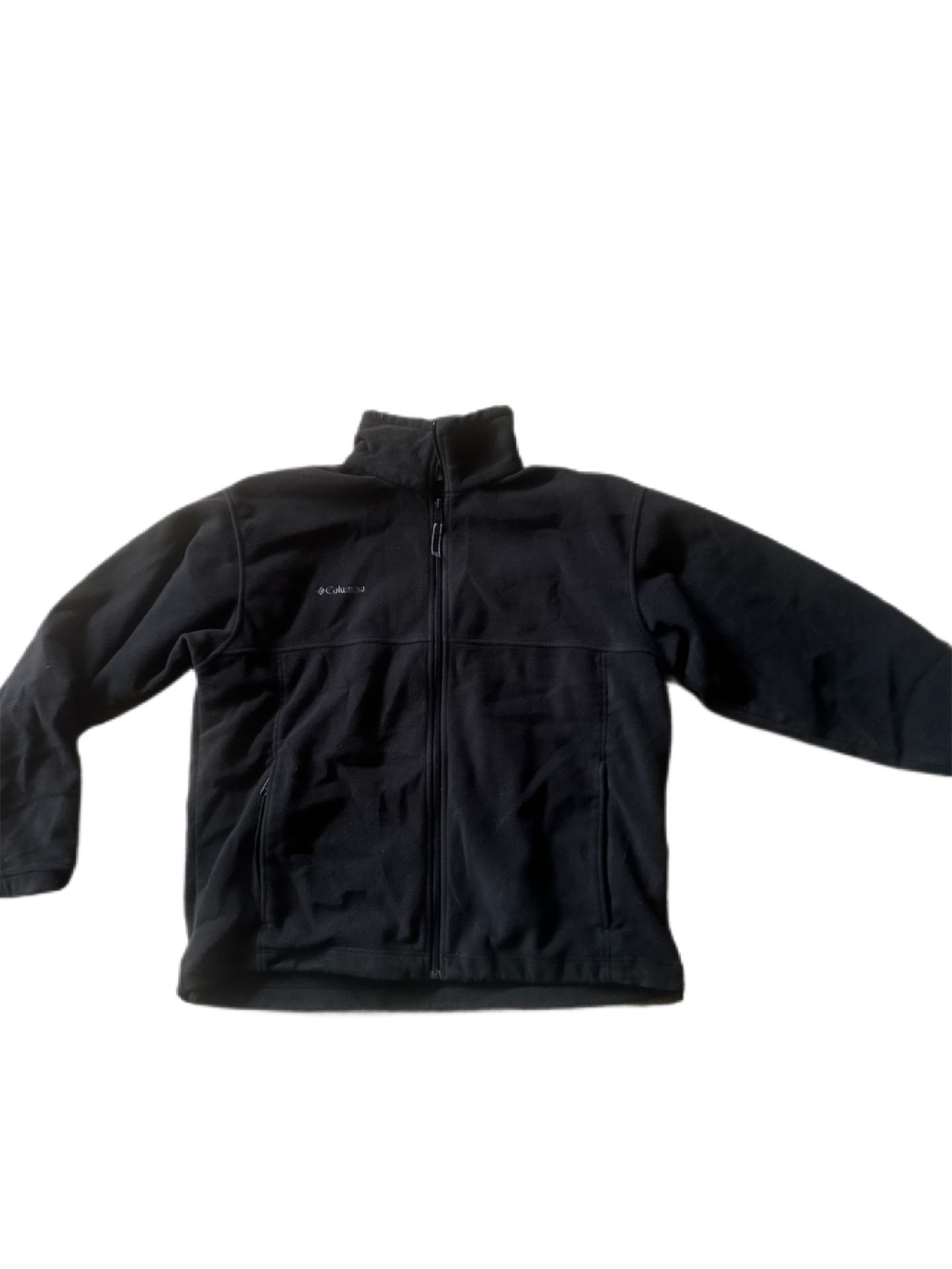 Columbia Men's Large Full Zip Fleece Jacket Omniheat, Gray/Black