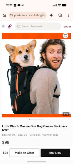 Little chonk doggie backpack, medium size new