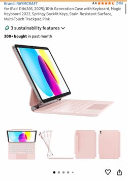 for iPad 11th(A16, 2025)/10th Generation Case with Keyboard, Magic Keyboard 2022, Springy Backlit Keys, Stain-Resistant Surface, Multi-Touch Trackpad,