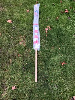 American flag pole poly cotton 21x2x4 ins long with hanging bracket brand new