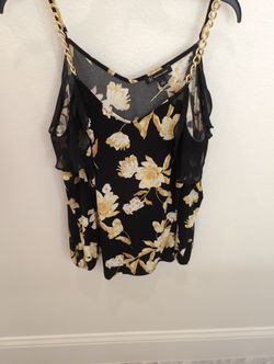 Black Yellow Flower Tank Top