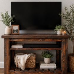 Rustic Solid Wood TV Stand
