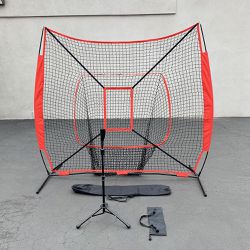 Brand New $65 Baseball, Softball 7x7ft Practice (Net and Ball Tee Set) for Hitting Batting Training 