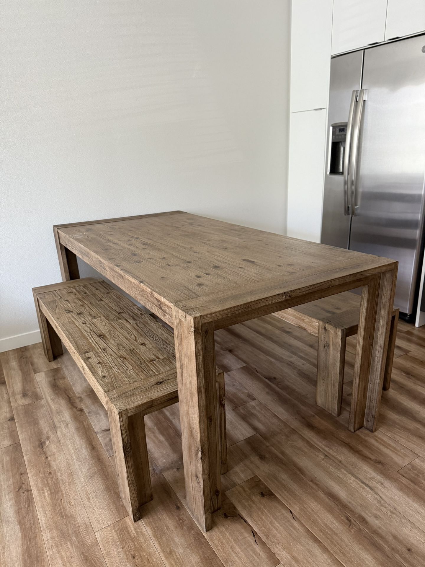 Modern Farmhouse Dining Table and Bench Set