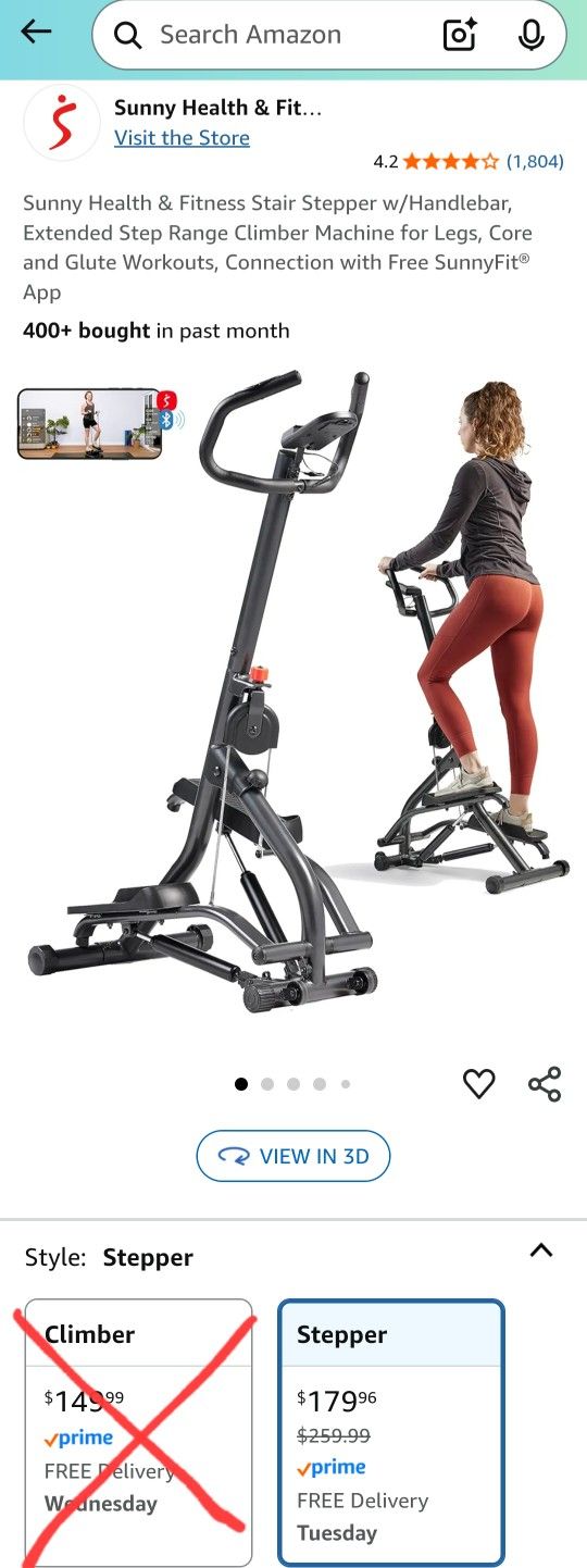 Stair Stepper w/handlebar Workout
