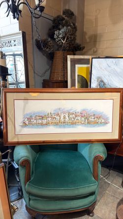 Stein and numbered beautiful scenery art information on back 48 by 22