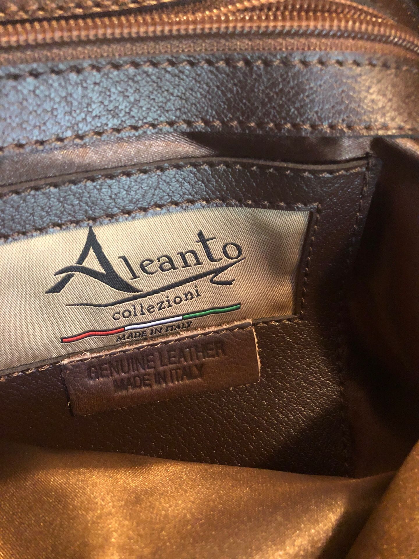 Aleanto brown genuine leather handbag purse
