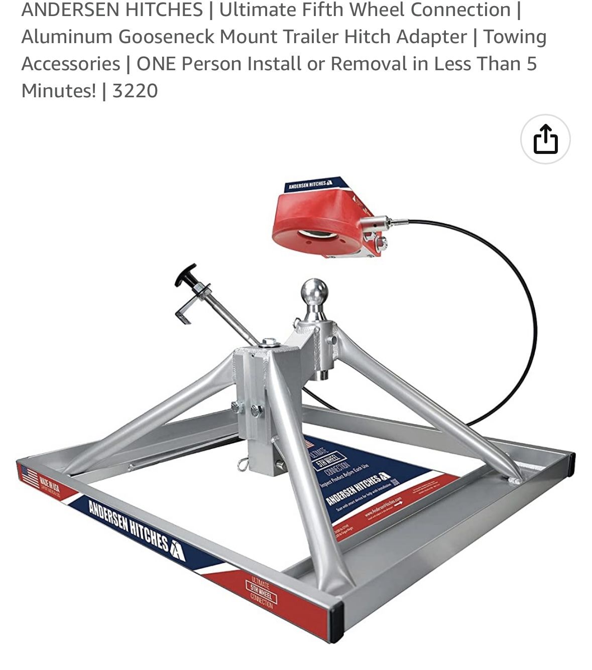 Gooseneck Mount Trailer Hitch Adapter 5th Wheel RV | Towing Accessories | ONE Person Install or Removal in Less Than 5 Minutes