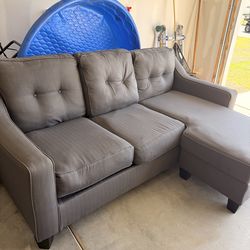Left Chaise Couch Gray