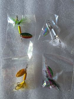 Lot of 4 Inline Spinner Fishing Lures