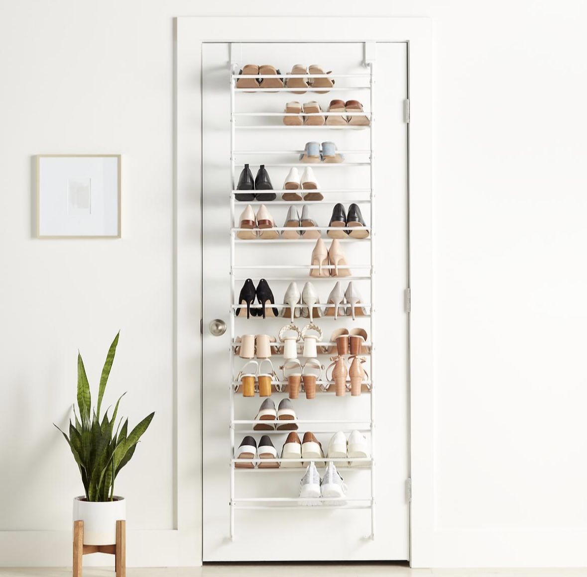 Container Store White 12-Tier Over the Door Shoe Rack