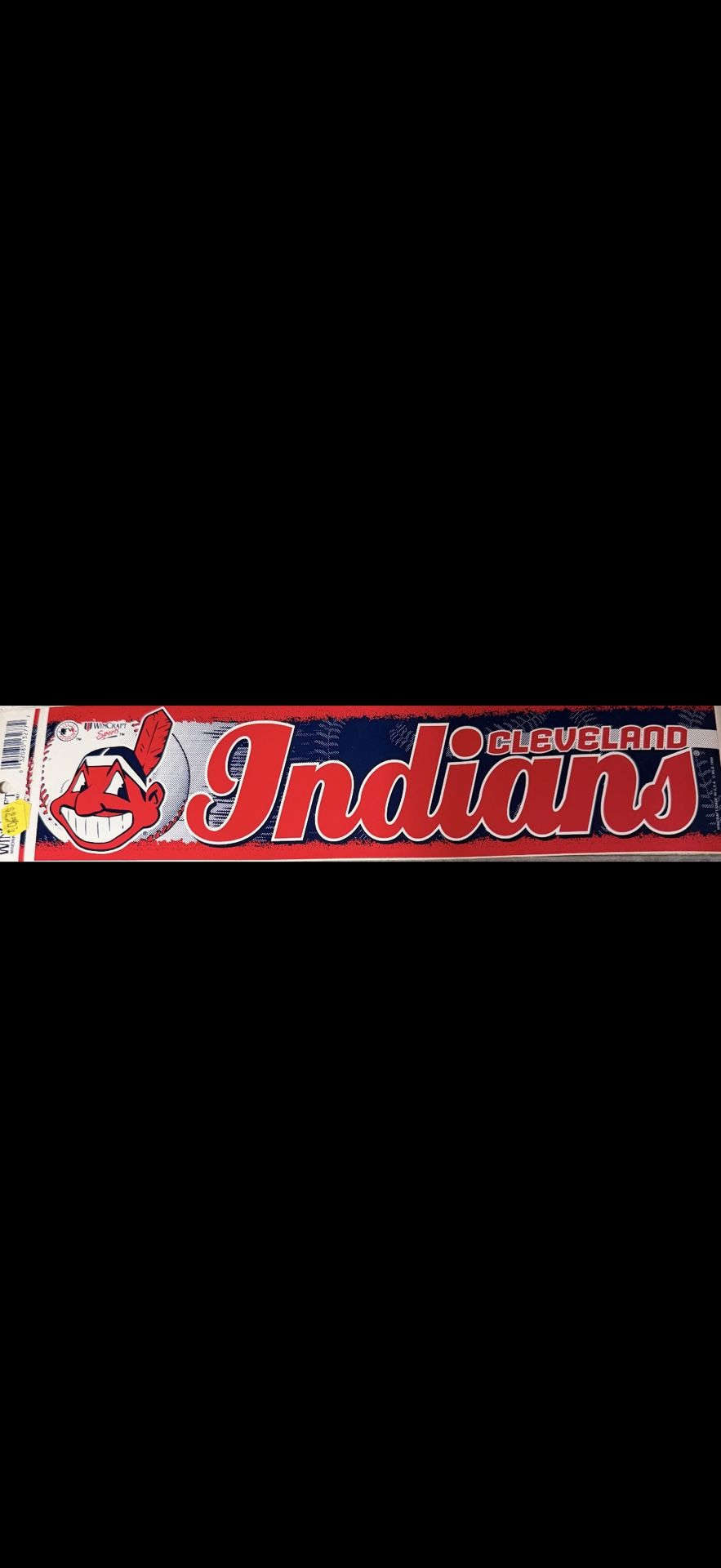 Cleveland Indians 3”x12”  Bumper Sticker