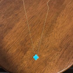 Van Cleef Blue Arpel Necklace (Yellow Gold Chain)
