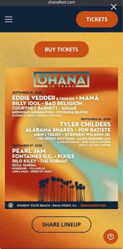 Ohana Festival 2026 Ticket - 3-day pass