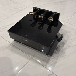 Wood Adjustable Piano Pedal Extender Bench in Ebony with 3 Pedals