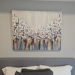 Large 50x40 Original Edgar Medina Abstract Acrylic On Canvas