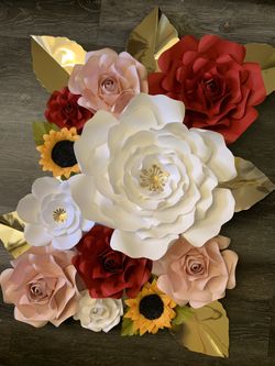 Diferentes flores de papel