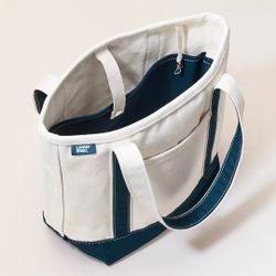 New! Shoulder Tote Bag Purse - 5-pockets - Key Clip - Open Top - Multipurpose Carry All Bag - Land's End - 17"x13.5"x6" – Strong - Canvas