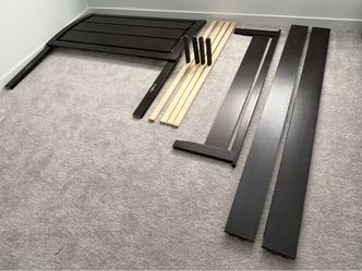 Full size bed frame and low profile foundation