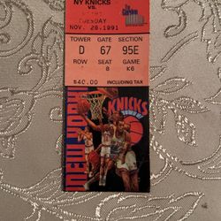 NY vs. Miami Nov 26 ‘91 Ticket
