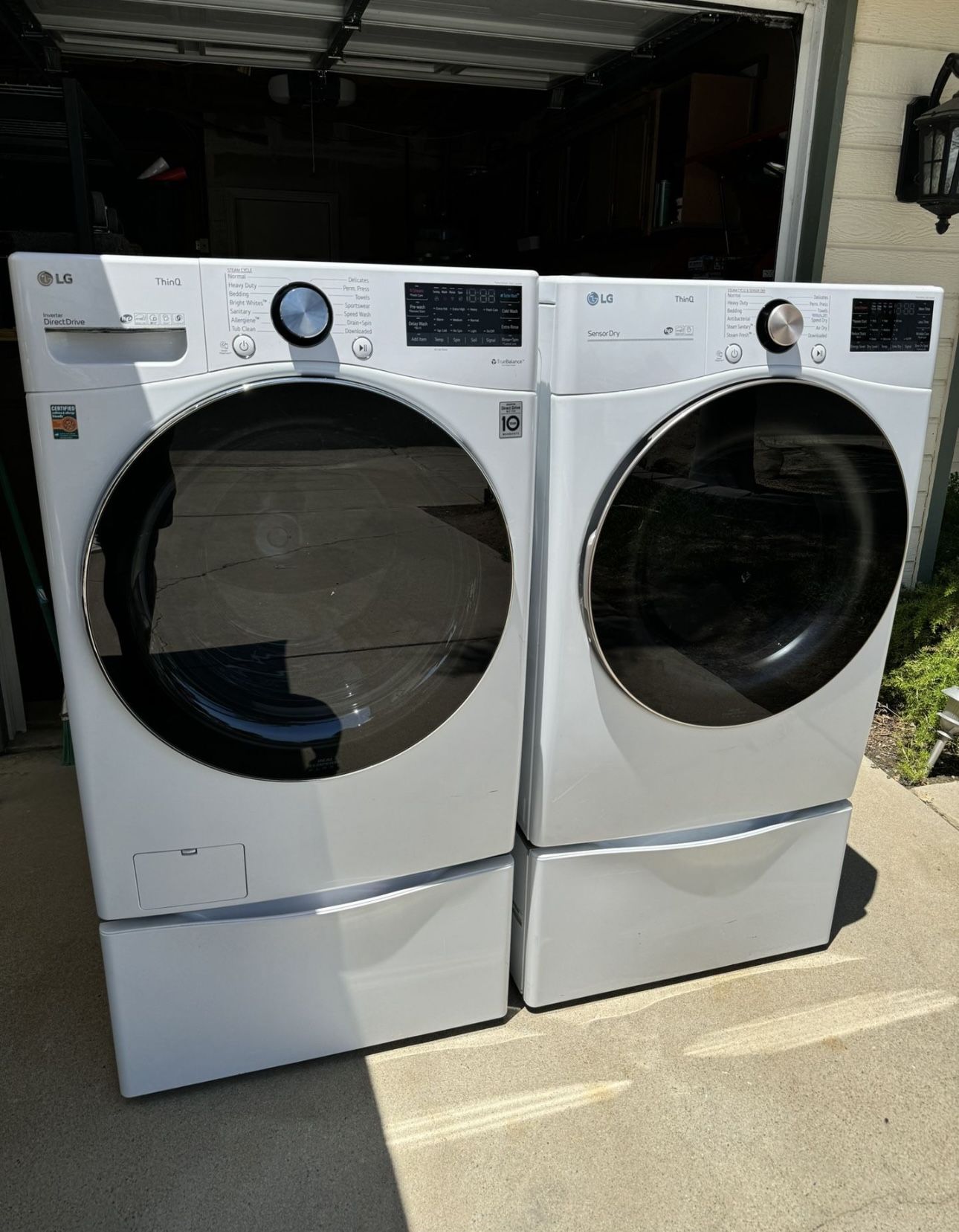 Washer And Dryer Set With Pedestals LG Brand