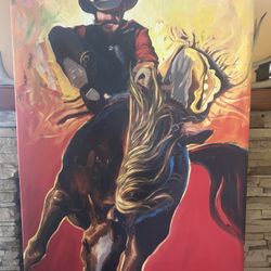 Rodeo Cowboy Painting 