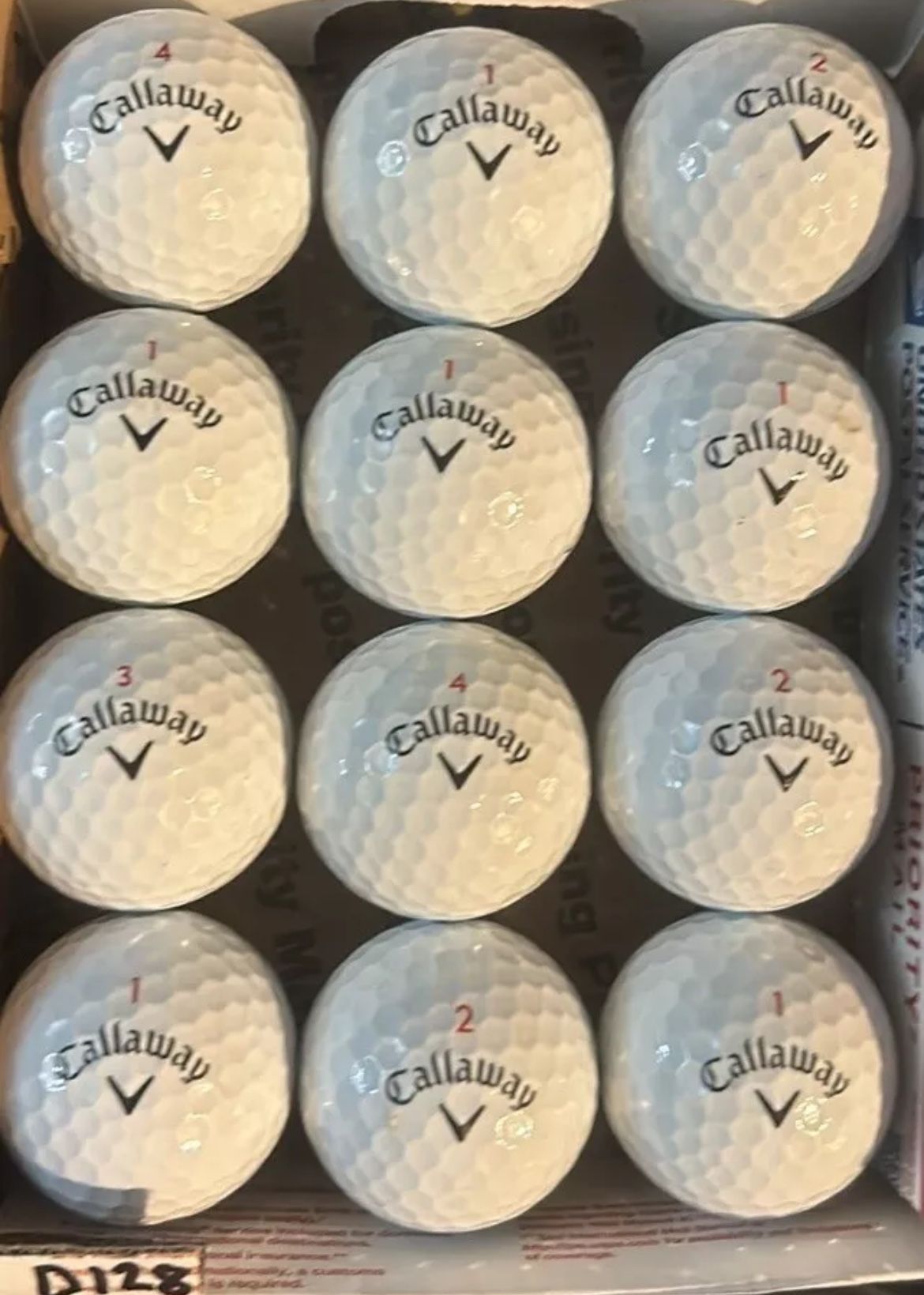 12 Callaway Chrome Soft X Golf Balls 5/4a Lot D128
