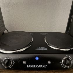 Hot Plate - Farberware Royalty 1800 W Double Burner Black Electric Cooktop