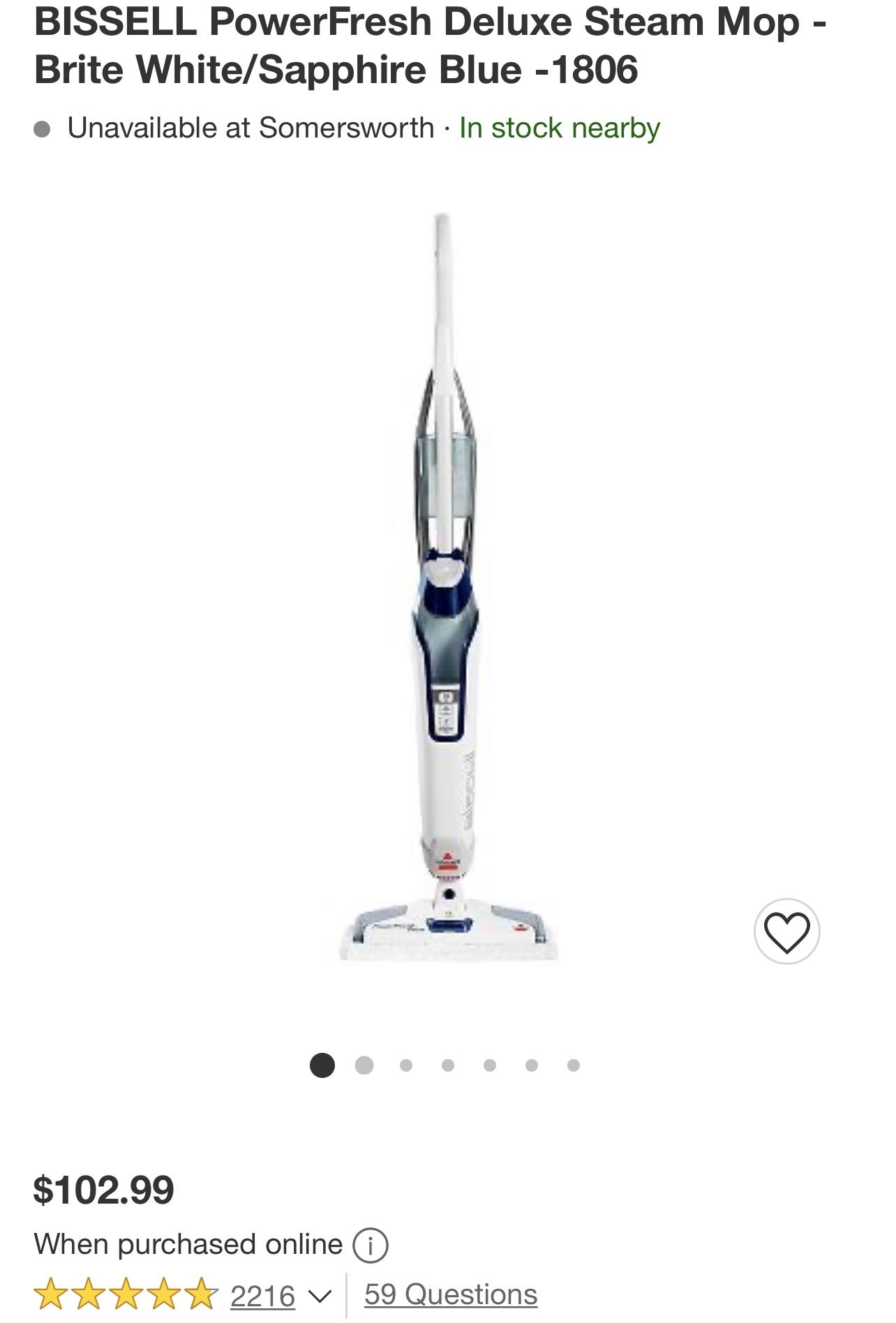 BISSELL PowerFresh Deluxe Steam Mop 