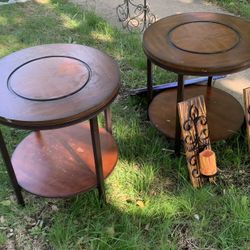 Dark Brown Rounded Side tables !