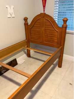 Wood twin bed frame
