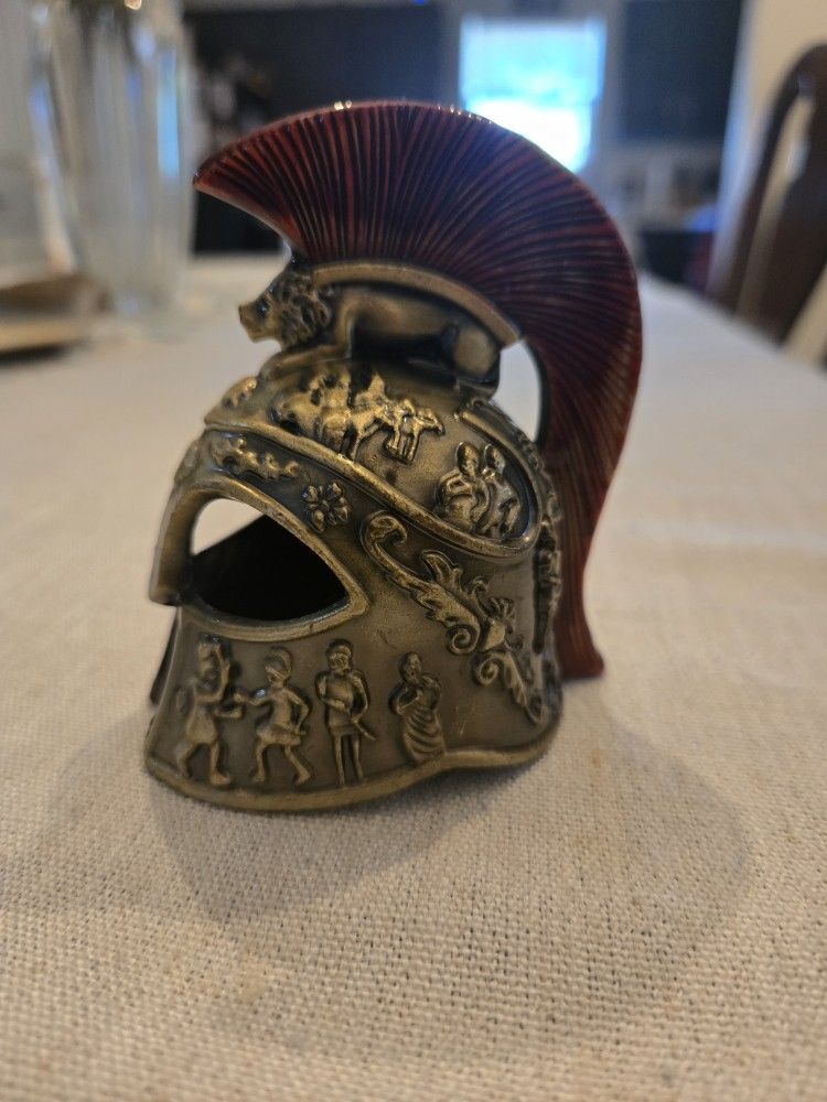 Gold Tone Miniature Spartan Helmet
