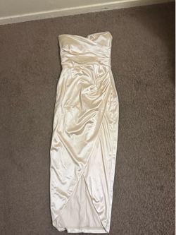 Mid/long  ivory silk dress