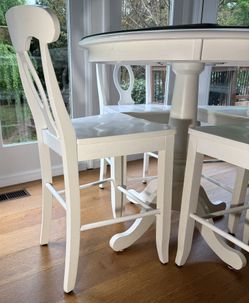 Table Kitchen Set, 4 Chairs, Glass Top 