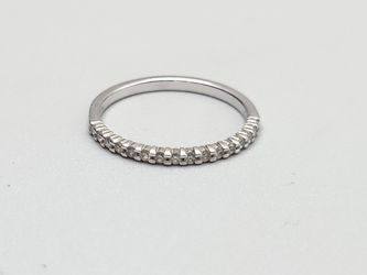 10K White Gold Diamond Band Ring (Size 6 & 3/4) (0.14 CTW)