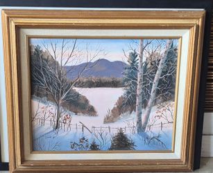 snow landscape painting