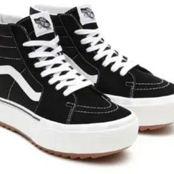 Vans Filmore Hi Top Women's 8.5 Black White Canvas Skateboard Shoes, Like New In Box
