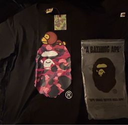 Pink Camo Bape Tee With Milo