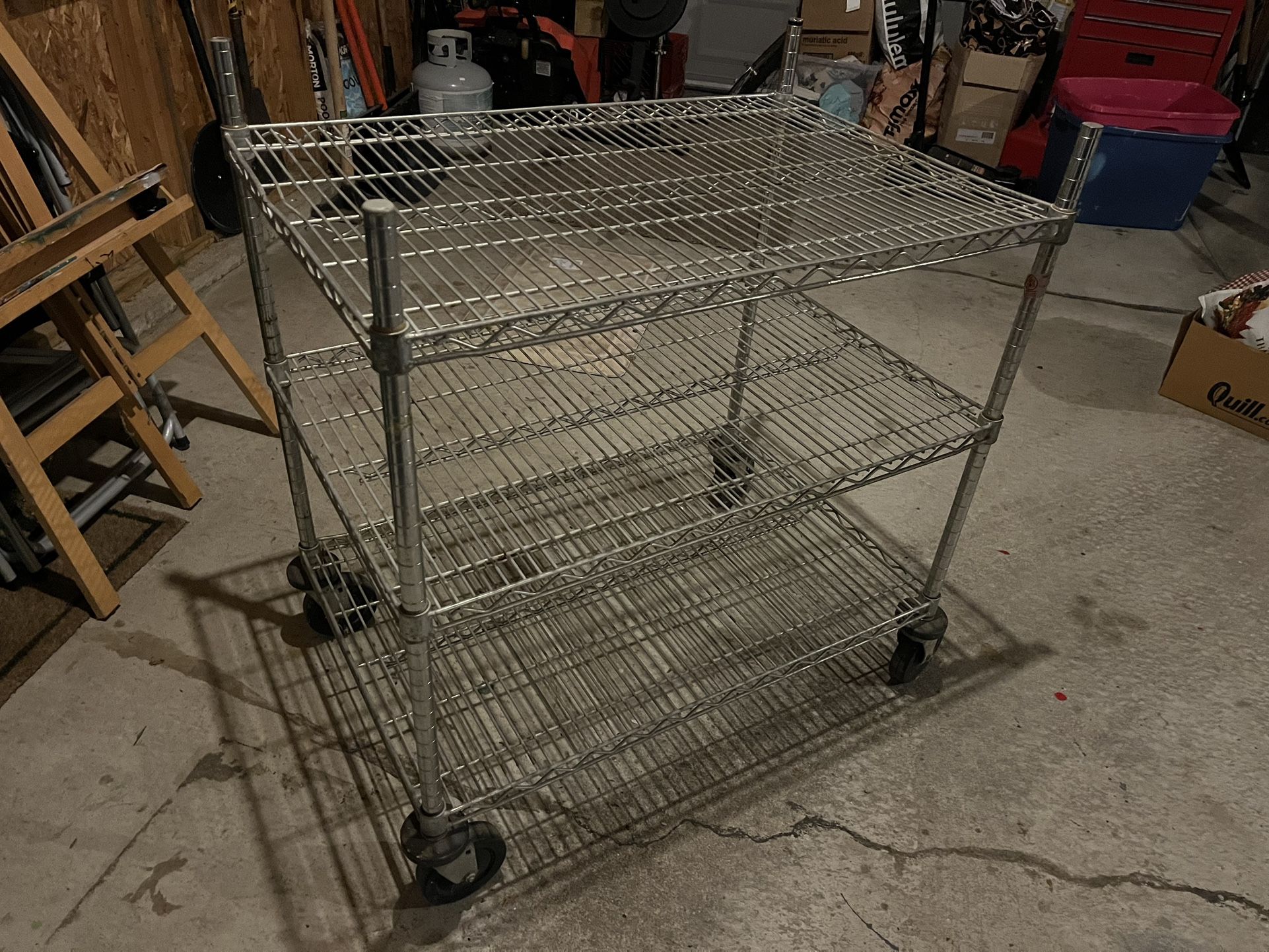 Chrome Shelf With Casters