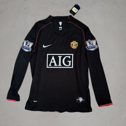 Ronaldo #7 Manchester United 2007/2008 Long Sleeve Away Black Nike Jersey