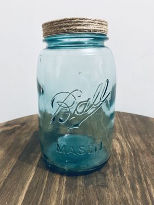 Photo Handmade Blue Sea Mason Jar Decor